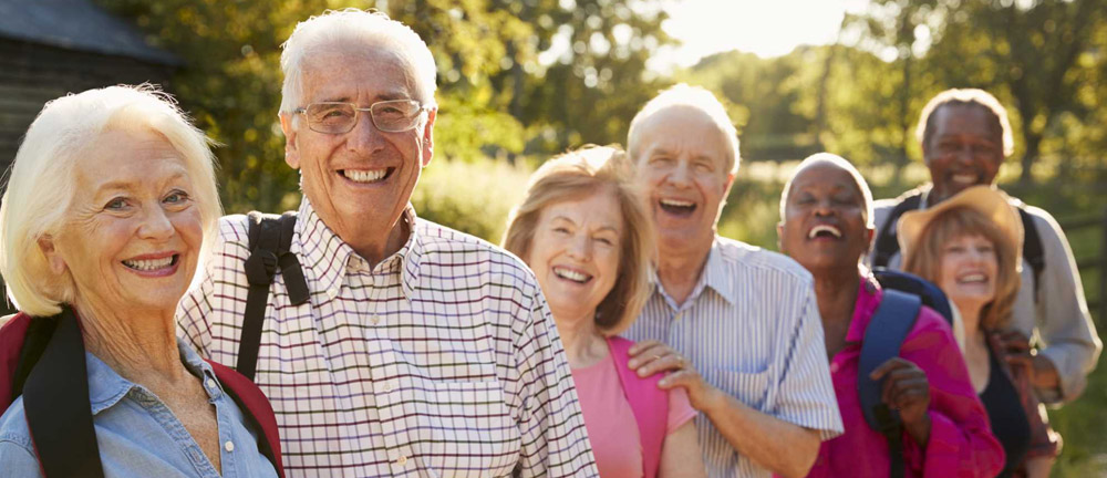 Group of happy friends outside