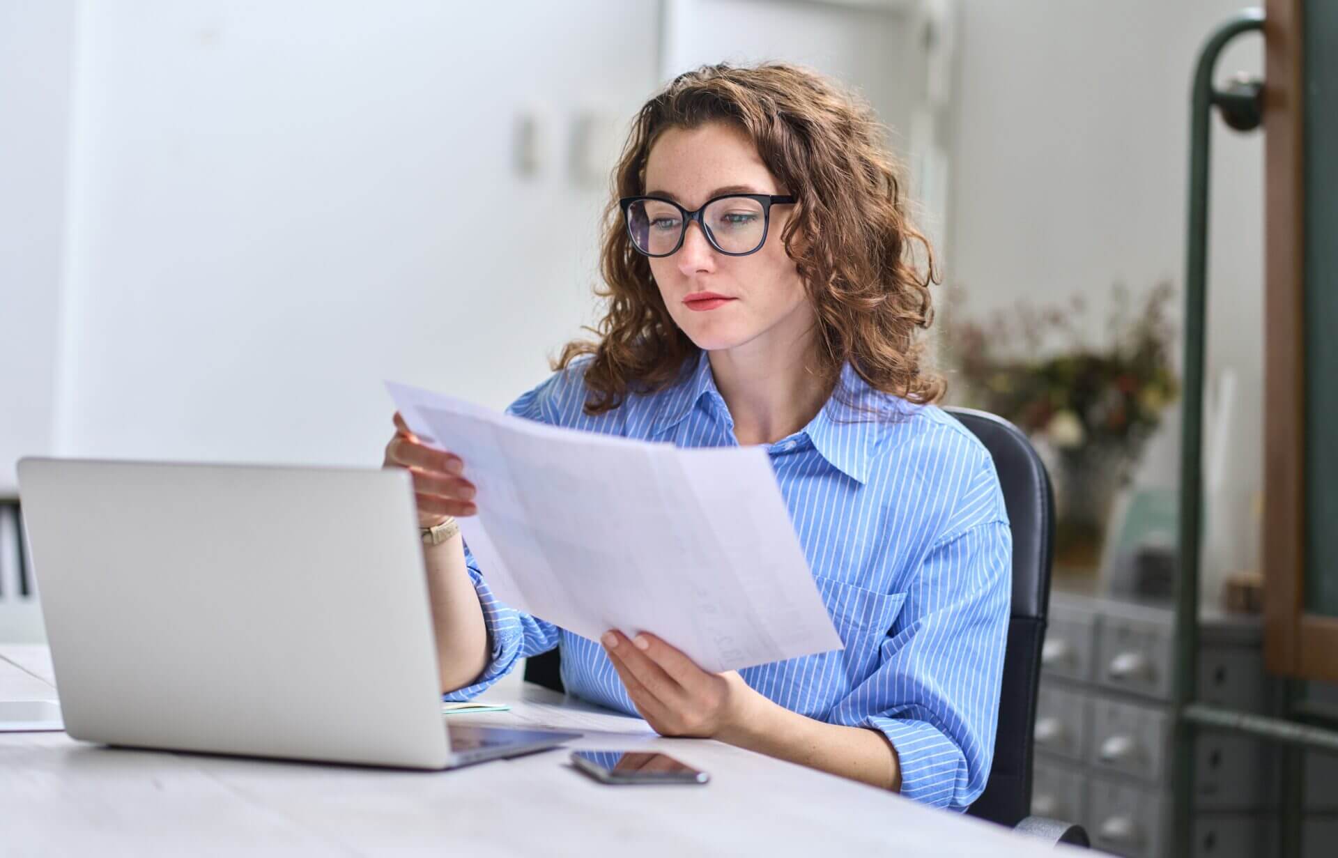 Young professional working at home